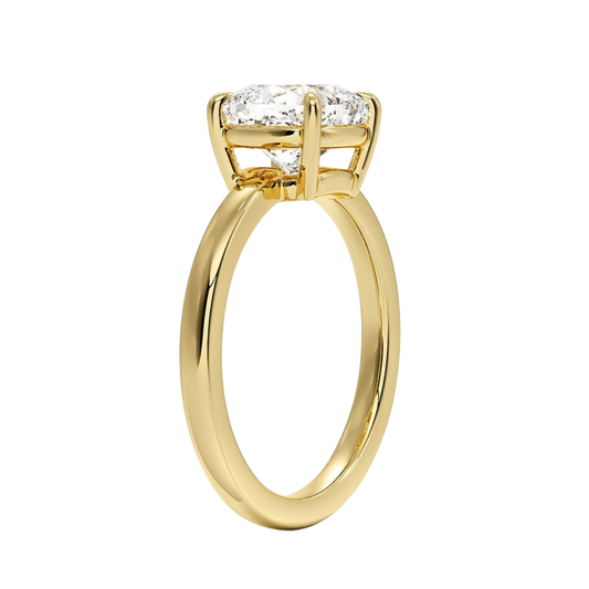1 TO 5 CT Lab Grown Cushion Cut Diamond Solitaire Ring in 10K/14K/18K Gold | Classic Basket Setting – Pooja Diamond | IGI Certified Lab Diamond