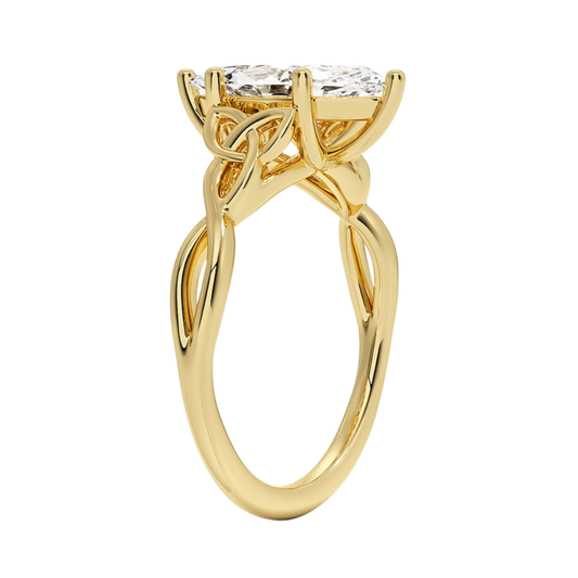 1 TO 5 CT Lab Grown Marquise Cut Diamond Solitaire Ring in 10K/14K/18K Gold | Elegant Twist Design – Pooja Diamond | IGI Certified Lab Diamond