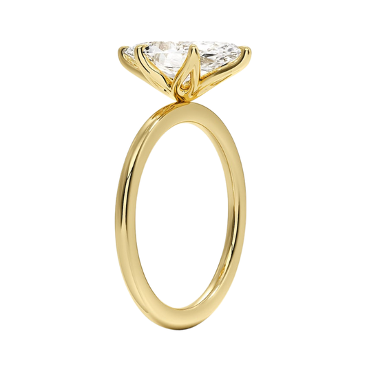 1 TO 5 CT Lab Grown Marquise Cut Diamond Esme Perfect Fit Solitaire Ring in 10K/14K/18K Gold| Pooja Diamond | IGI Certified Lab Diamond