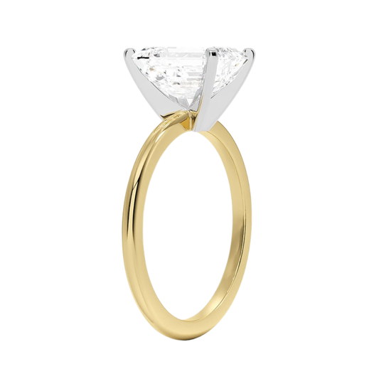 1 TO 5 CT Lab Grown Emerald Cut Diamond Solitaire Ring in 10K/14K/18K Gold | Elegant Four-Prong Setting | IGI Certified Lab Diamond