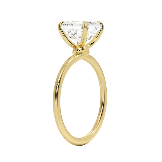 1  TO 5 CT Modern Asscher Cut Lab Grown Diamond Entwined Solitaire Ring in 10K/14K/18K Gold | Pooja Diamond | IGI Certified Lab Diamond
