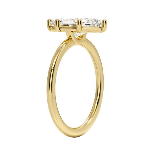 1 TO 5 CT Lab Grown Marquise Cut Solitaire Diamond Ring in 10K/14K/18K Gold – Classic Basket Setting | Pooja Diamond | IGI Certified Lab Diamond