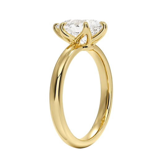 1 TO 5 CT Lab Grown Pear Cut Diamond Esme 2.5mm Solitaire Ring in 10K/14K/18K Gold | Elegant Cathedral Setting – Pooja Diamond | IGI Certified Lab Diamond