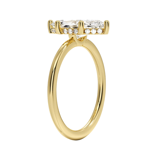 1 TO 5 CT Lab Grown Marquise Cut Gwen Perfect Fit Diamond Ring with Hidden Halo in 10K/14K/18K Gold | Pooja Diamond | IGI  Certified Lab Diamond