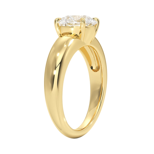 1 TO 5 CT Lab Grown Round Cut Diamond Solitaire Ring in Yellow Gold | Pooja Diamonds|IGI Certified Lab Diamond