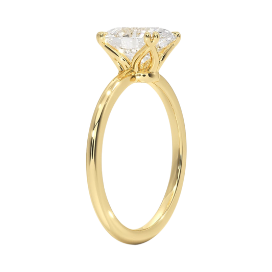 1 TO 5 CT Lab Grown Oval Cut Aveline Solitaire Ring in 10K/14K/18K Gold | Infinity Prong Setting | IGI Certified Lab Diamond