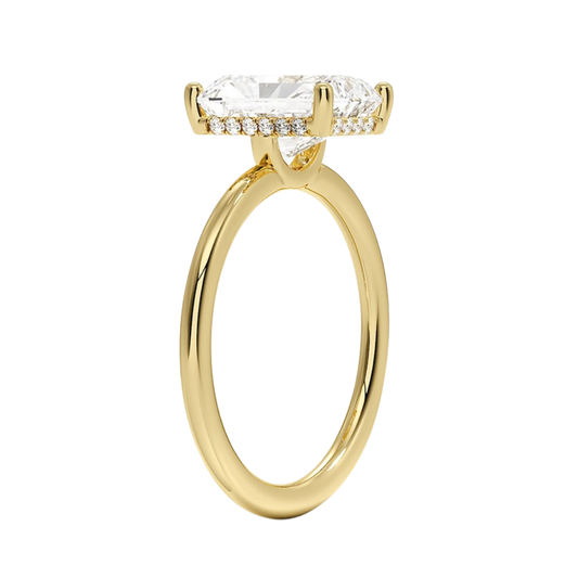 1 TO 5 CT Lab Grown Radiant Cut Gwen Perfect Fit Diamond Ring with Hidden Halo in 10K/14K/18K Gold | Pooja Diamond | IGI  Certified Lab Diamond