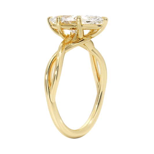 1 TO 5 CT Lab Grown Marquise Cut Diamond Engagement Ring in 10K/14K/18K Gold | Twisted Shank Solitaire | Pooja Diamonds|IGI Certified Lab Diamond