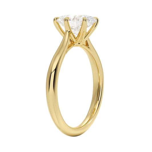 1 TO 5 CT Lab Grown Oval Cut Diamond Solitaire Ring in 10K/14K/18K Gold | Classic Cathedral Design | IGI Certified Lab Diamond