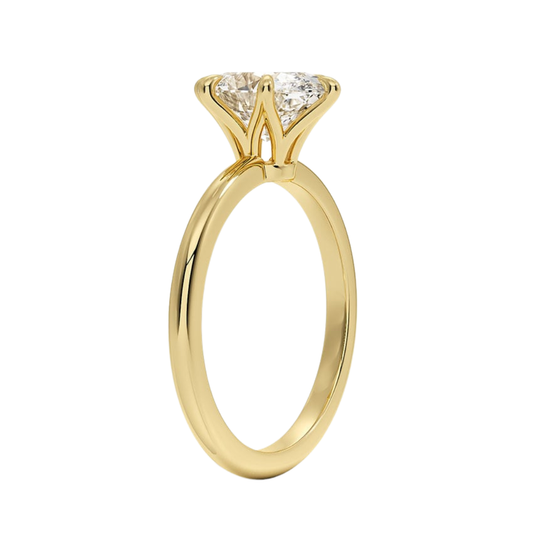 1 TO 5 CT Modern Oval Cut Lab Grown Diamond Esme 1.8mm Solitaire Ring in 10K/14K/18K Gold | Pooja Diamond | IGI Certified Lab Diamond