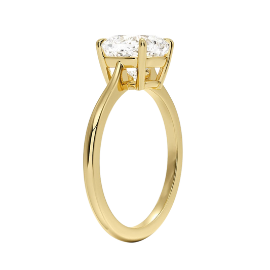 1 TO 5 CT Classic Cushion Cut Lab Grown Diamond Elle Solitaire Ring in 10K/14K/18K Gold | Pooja Diamond | IGI Certified Lab Diamond