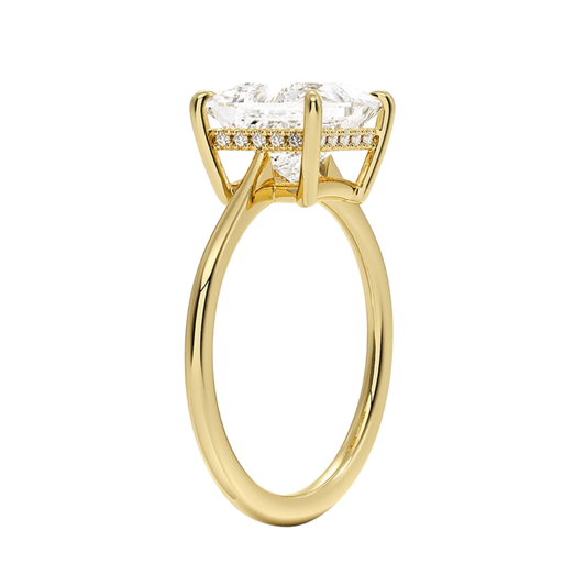 1 TO 5 CT Luxury Princess Cut Lab Grown Diamond Ring with Elle Hidden Halo in 10K/14K/18K Gold | Pooja Diamond | IGI Certified Lab Diamond