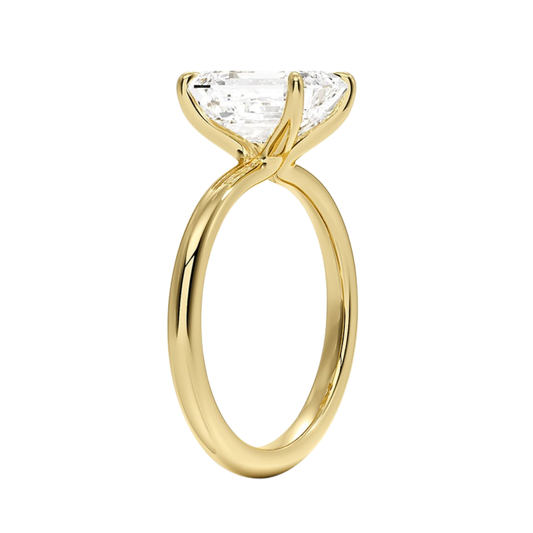 1 To 5 CT Lab Grown Emerald Cut Diamond Manon Solitaire Ring in 10K/14K/18K Gold | Pooja Diamond | IGI Certified Lab Diamond
