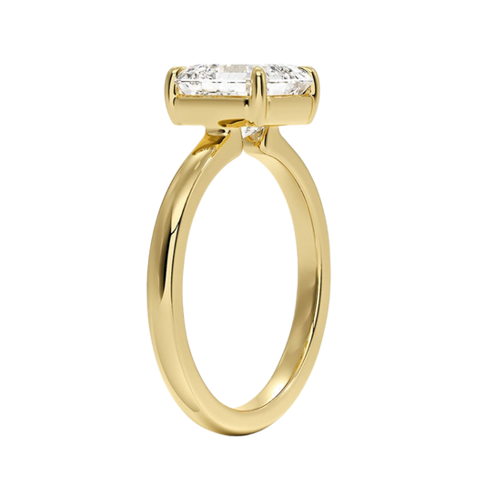 1 TO 5 CT Lab Grown Asscher Cut Diamond Alice Solitaire Ring in 10K/14K/18K Gold | Modern Bezel Setting | Pooja Diamonds| IGI Certified Lab Diamond