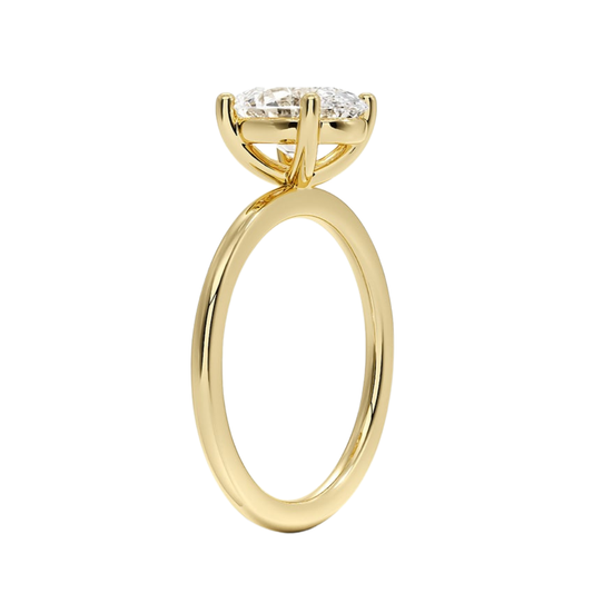 1 TO 5 CT Lab Grown Oval  Cut Diamond Perfect Fit 1.4mm Solitaire Ring in 10K/14K/18K Gold – Classic Basket Setting | Pooja Diamond | IGI Certified Lab Diamond