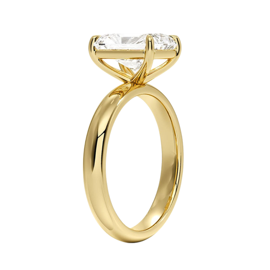 1 TO 5 CT Lab Grown Radiant Cut Audrey Perfect FIt 3mm Solitaire Ring in 10K/14K/18K Gold | Cathedral Setting |IGI Certified Lab Diamond