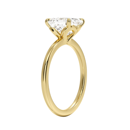 1 TO 5 CT Lab Grown Asscher Cut Diamond Hidden Heart Solitaire Ring in 10K/14K/18K Gold | Classic Engagement Ring |IGI Certified Lab Diamond