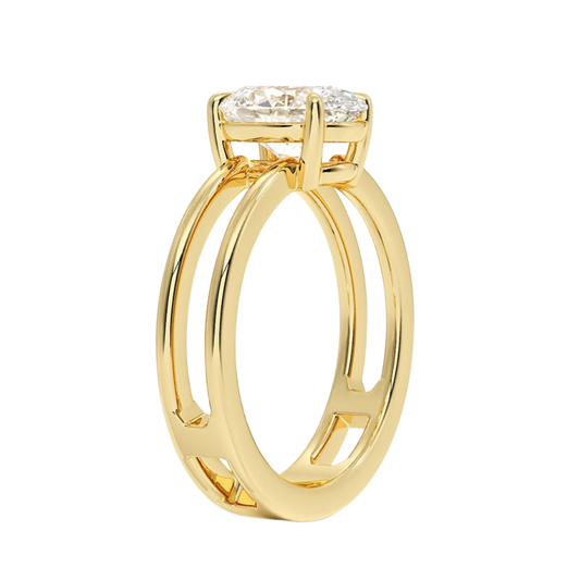 1 TO 5 CT Lab Grown Oval Cut Diamond Split Shank Ring in 10K/14K/18K Gold | Pooja Diamonds |IGI Certified Lab Diamond
