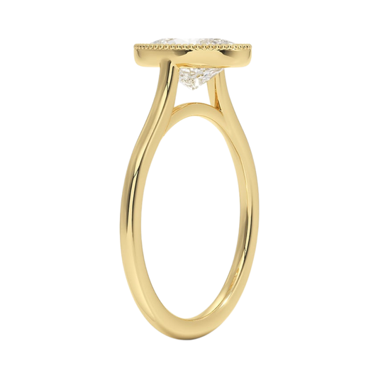 1 TO 5 CT Lab Grown Oval Cut Diamond Margot Bezel Set Ring in 10K/14K/18K Gold | Pooja Diamond | IGI Certified Lab Diamond