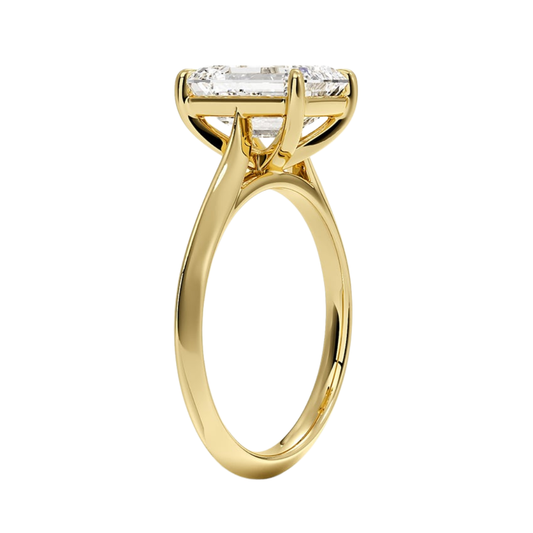 1 TO 5 CT Classic Emerald Shape Lab Grown Diamond Piper Knife Edge Solitaire Ring – 10K/14K/18K Gold | Pooja Diamond | IGI Certified Lab Diamond