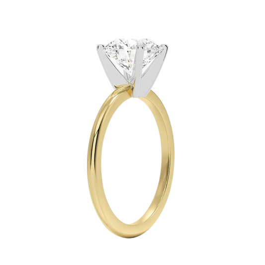 1 TO 5 CT Lab Grown Round Cut Diamond Solitaire Ring in 10K/14K/18K Gold | Elegant Four-Prong Setting | IGI Certified Lab Diamond