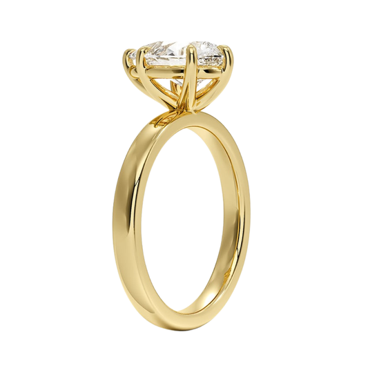 1 TO 5 CT Lab Grown Pear Cut Diamond Fairmined Perfect Fit Solitaire 2.5mm Ring in 10K/14K/18K Gold | Classic Four-Prong Setting | IGI Certified Lab Diamond