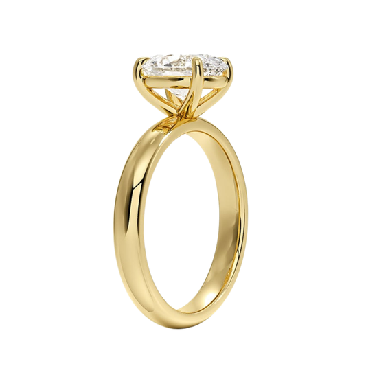 1 TO 5 CT Lab Grown Oval Cut Audrey Perfect FIt 3mm Solitaire Ring in 10K/14K/18K Gold | Cathedral Setting |IGI Certified Lab Diamond