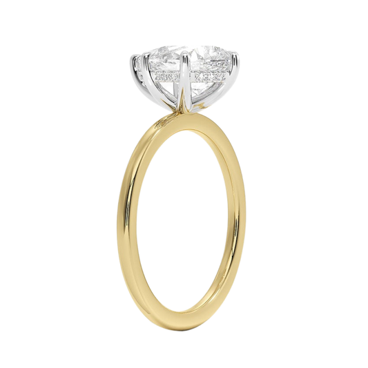 1 TO 5 CT Lab Grown Pear Cut Diamond Hidden Halo Ring in 10K/14K/18K Gold | Pooja Diamonds|IGI Certified Lab Diamond