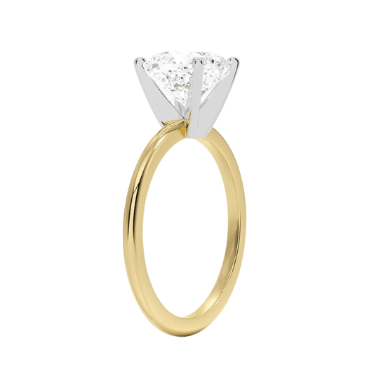 1 TO 5 CT Lab Grown Cushion Cut Diamond Solitaire Ring in 10K/14K/18K Gold | Elegant Four-Prong Setting | IGI Certified Lab Diamond