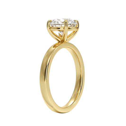 1 TO 5 CT Lab Grown Round Cut Diamond Fairmined Perfect Fit Solitaire 2.5mm Ring in 10K/14K/18K Gold | Classic Four-Prong Setting | IGI Certified Lab Diamond