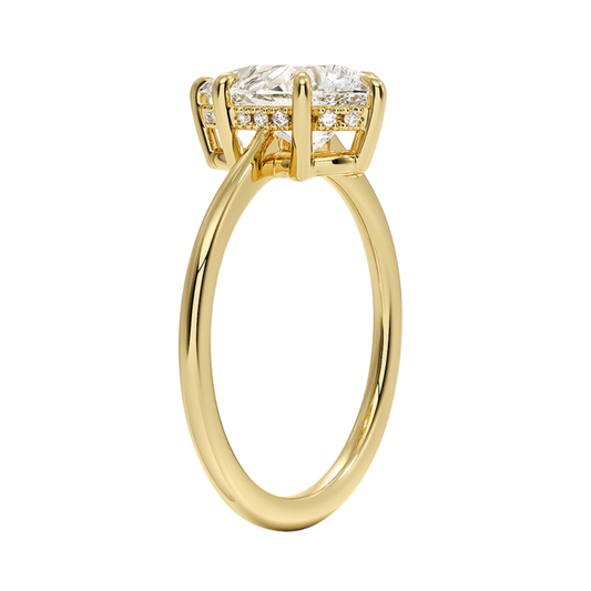 1 TO 5 CT Luxury Pear Cut Lab Grown Diamond Ring with Elle Hidden Halo in 10K/14K/18K Gold | Pooja Diamond | IGI Certified Lab Diamond