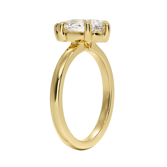 1 TO 5 CT Lab Grown Pear Cut Diamond Alice Solitaire Ring in 10K/14K/18K Gold | Modern Bezel Setting | Pooja Diamonds| IGI Certified Lab Diamond