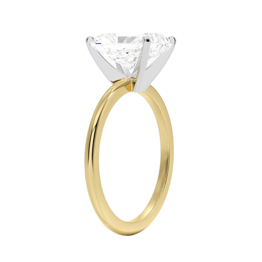 1 TO 5 CT Lab Grown Radiant Cut Diamond Solitaire Ring in 10K/14K/18K Gold | Elegant Four-Prong Setting | IGI Certified Lab Diamond