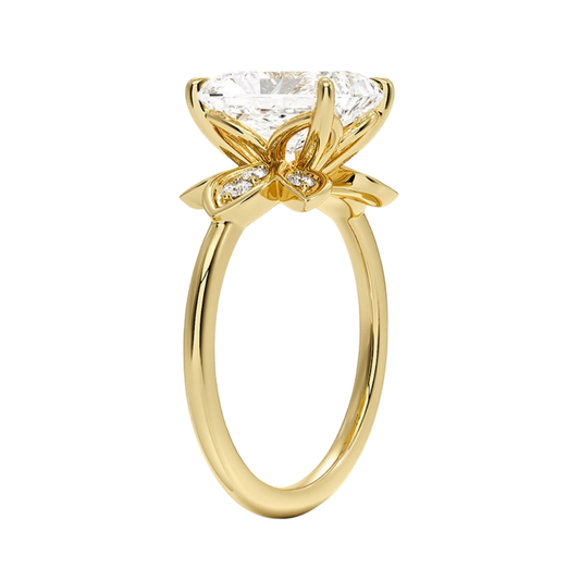 1 TO 5 CT Luxe Fiore Radiant Cut Lab Grown Diamond Ring with Floral Gallery in 10K/14K/18K Gold | Pooja Diamond | IGI Certified Lab Diamond