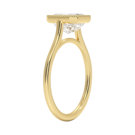 1 TO 5 CT Lab Grown Asscher Cut Diamond Margot Bezel Set Ring in 10K/14K/18K Gold | Pooja Diamond | IGI Certified Lab Diamond