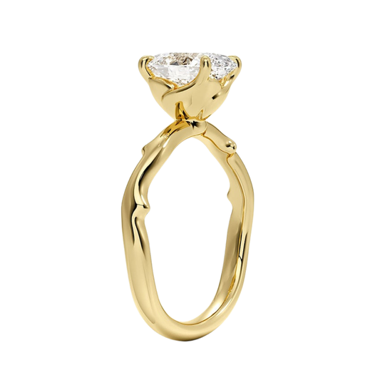 1 To 5 Ct Lab Grown Oval Cut Diamond Rose Thorn Solitaire Ring in 10K/14K/18K Gold | Pooja Diamond | IGI Certified Lab Diamond