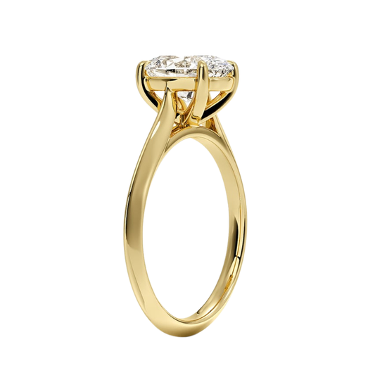 1 TO 5 CT Classic Oval Shape Lab Grown Diamond Piper Knife Edge Solitaire Ring – 10K/14K/18K Gold | Pooja Diamond | IGI Certified Lab Diamond
