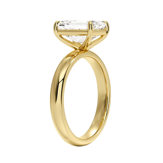 1 TO 5 CT Lab Grown Emerald Cut Audrey Perfect FIt 3mm Solitaire Ring in 10K/14K/18K Gold | Cathedral Setting |IGI Certified Lab Diamond