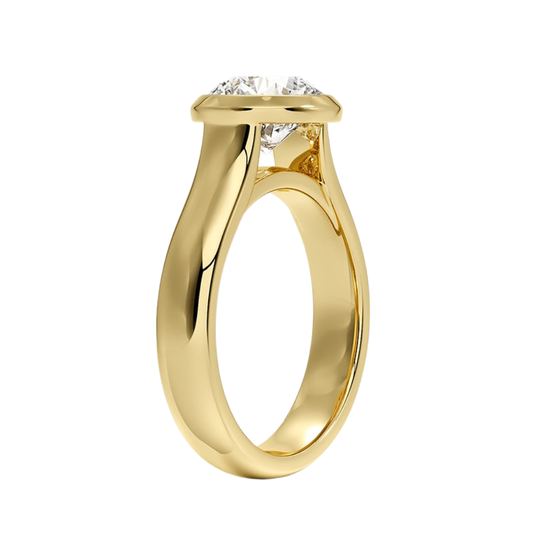 1 TO 5 CT Modern lab grown Round cut diamond solitaire ring in 10K/14K/18K gold with T-bar setting | Pooja Diamond | IGI Certified Lab Diamond