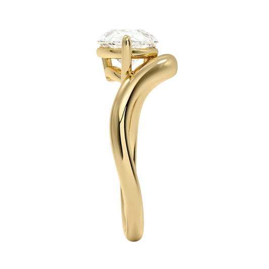 1 To 5 Ct Modern Lab Grown Cushion Cut Diamond Silhouette Solitaire Ring in 10K/14K/18K Gold | Pooja Diamond | IGI Certified Lab Diamond
