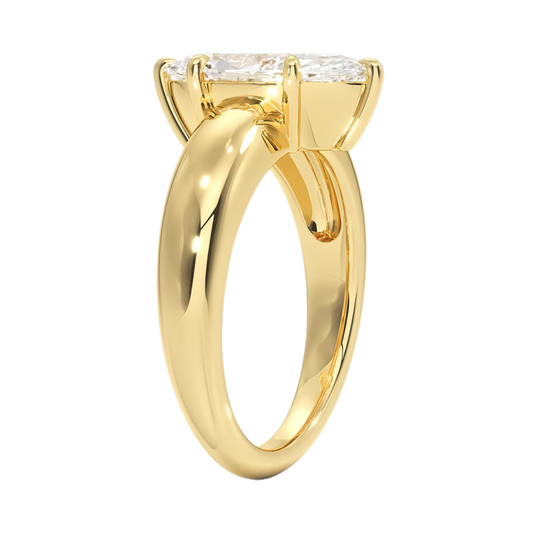 1 TO 5 CT Lab Grown Marquise Cut Diamond Solitaire Ring in Yellow Gold | Pooja Diamonds|IGI Certified Lab Diamond