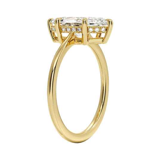 1 TO 5 CT Luxury Marquise Cut Lab Grown Diamond Ring with Elle Hidden Halo in 10K/14K/18K Gold | Pooja Diamond | IGI Certified Lab Diamond