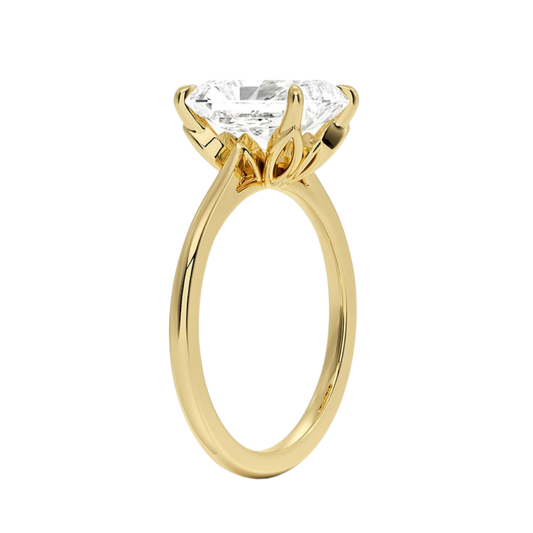 1 To 5 CT Elegant Lab Grown Radiant Cut Diamond Petal 1.5mm Solitaire Ring in 10K/14K/18K Gold | Pooja Diamond | IGI Certified Lab Diamond