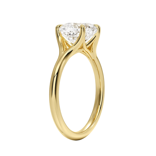 1 TO 5 CT Classic Lab Grown Cushion Cut Diamond Reverie Solitaire Ring in 10K/14K/18K Gold | Pooja Diamond | IGI Certified Lab Diamond