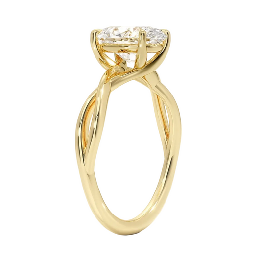 1 TO 5 CT Lab Grown Oval Cut Diamond Engagement Ring in 10K/14K/18K Gold | Twisted Shank Solitaire | Pooja Diamonds|IGI Certified Lab Diamond