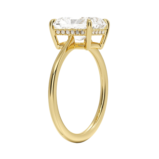 1 TO 5 CT Luxury Radiant Cut Lab Grown Diamond Ring with Elle Hidden Halo in 10K/14K/18K Gold | Pooja Diamond | IGI Certified Lab Diamond
