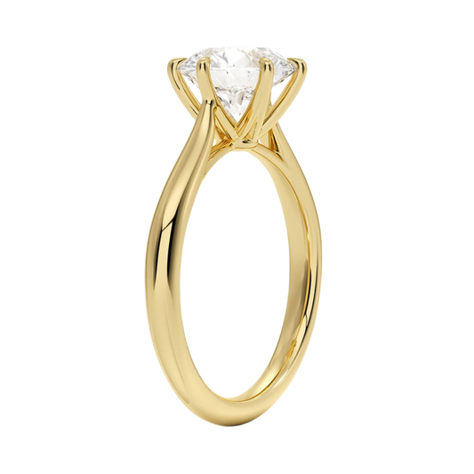 1 TO 5 CT Lab Grown Round Cut Diamond Solitaire Ring in 10K/14K/18K Gold | Classic Cathedral Design | IGI Certified Lab Diamond