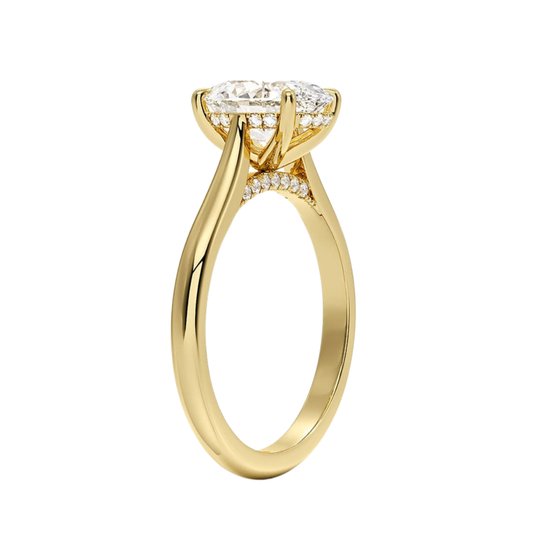 1 TO 5 CT Lab Grown Oval Cut Diamond Solitaire Ring in 10K/14K/18K Gold with Hidden Halo | Luxury Engagement Ring – Pooja Diamond |IGI Certified Lab Diamond