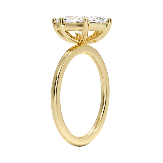 1 TO 5 CT Lab Grown Marquise Cut Diamond Perfect Fit 1.4mm Solitaire Ring in 10K/14K/18K Gold – Classic Basket Setting | Pooja Diamond | IGI Certified Lab Diamond