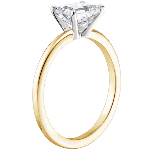 1 TO 5 CT Lab Grown Oval Cut Diamond Horizontal Petite Comfort Fit Solitaire Ring in 10K/14K/18K Gold | Pooja Diamond | IGI Certified Lab Diamond